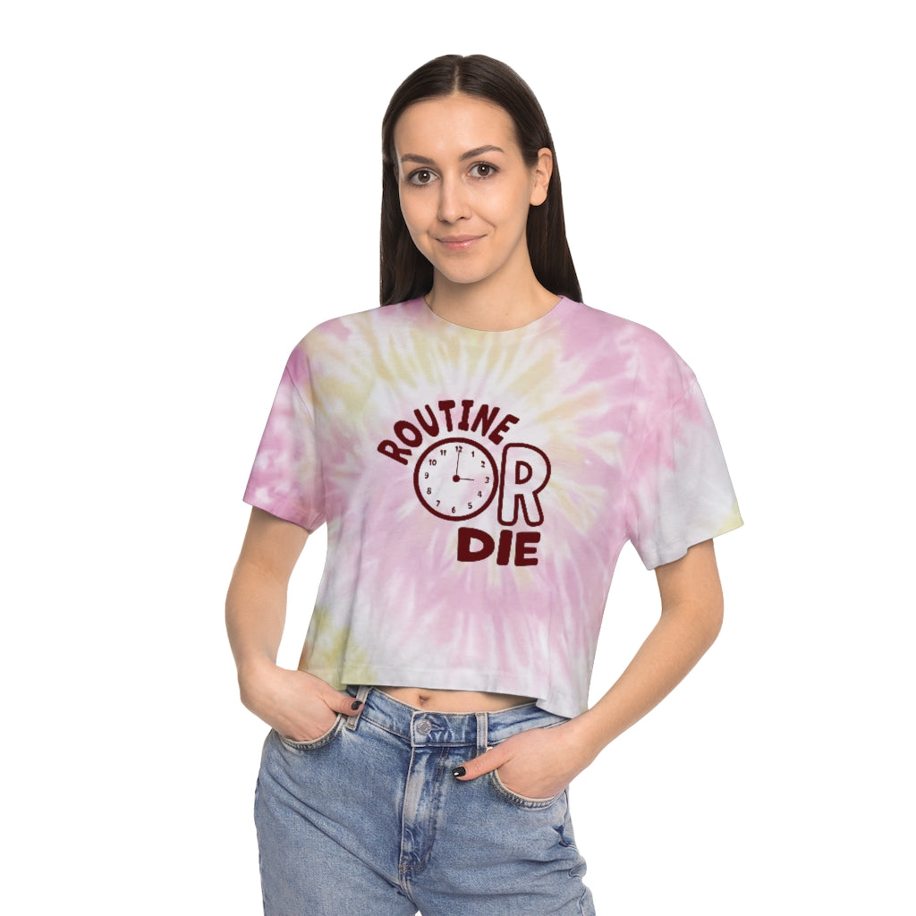Routine or Die Women's Tie-Dye Crop Tee