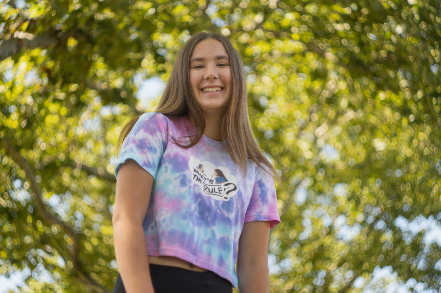 Sam & Jack What's the Rule Women's Tie-Dye Crop Tee