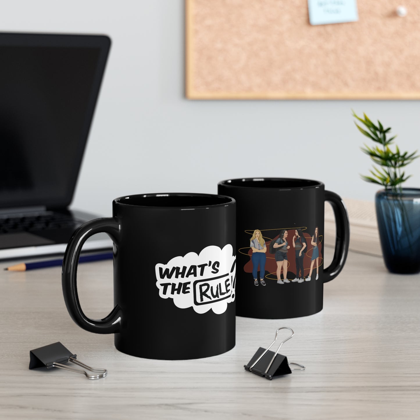 What's the Rule Character Art Mug 11oz Black Mug